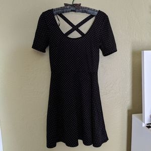 NWOT Black Polka Dot Skater Dress